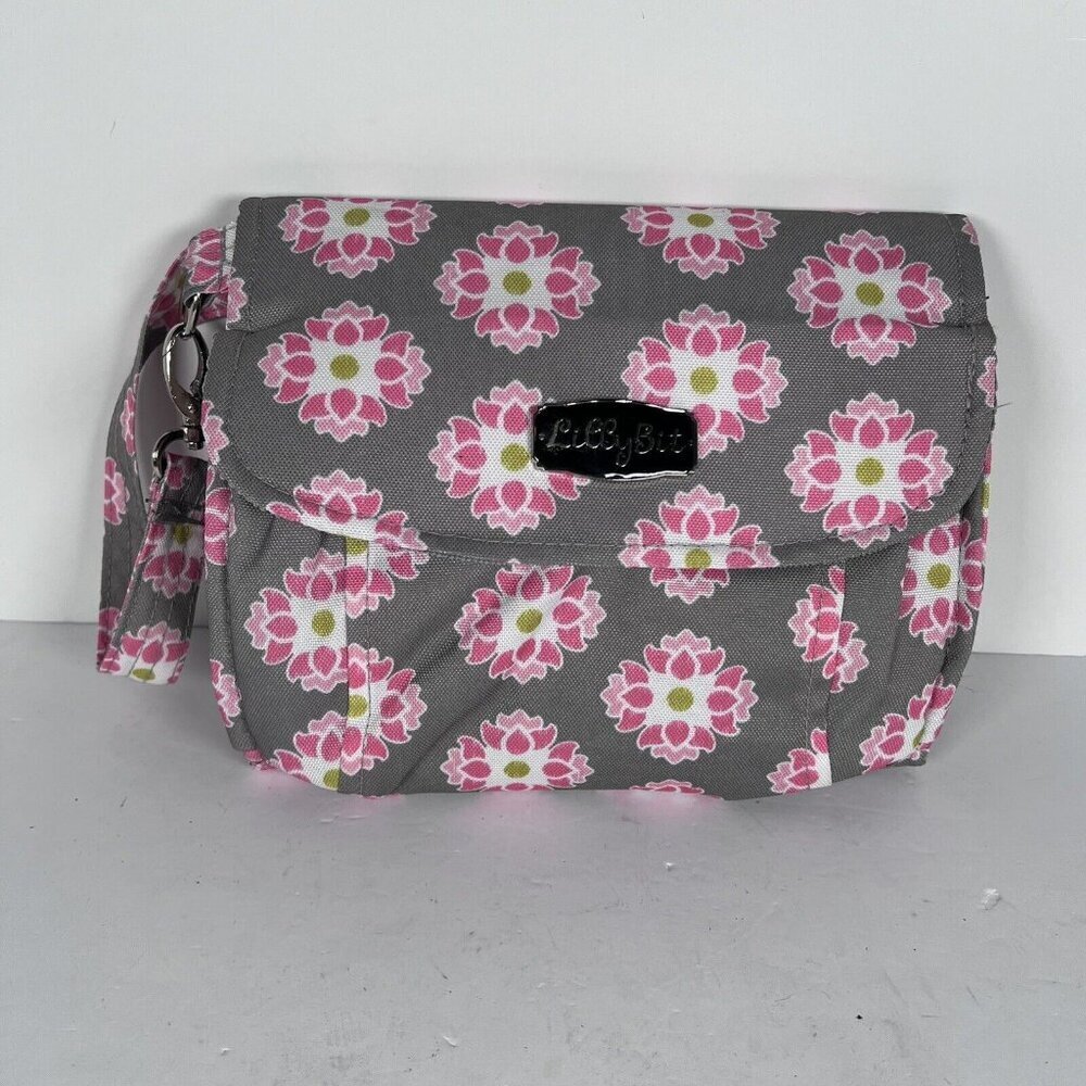 Lilly Bit by Demdaco Diaper Clutch Handbag Shoulder Bag Crossbody Wristlet Gray